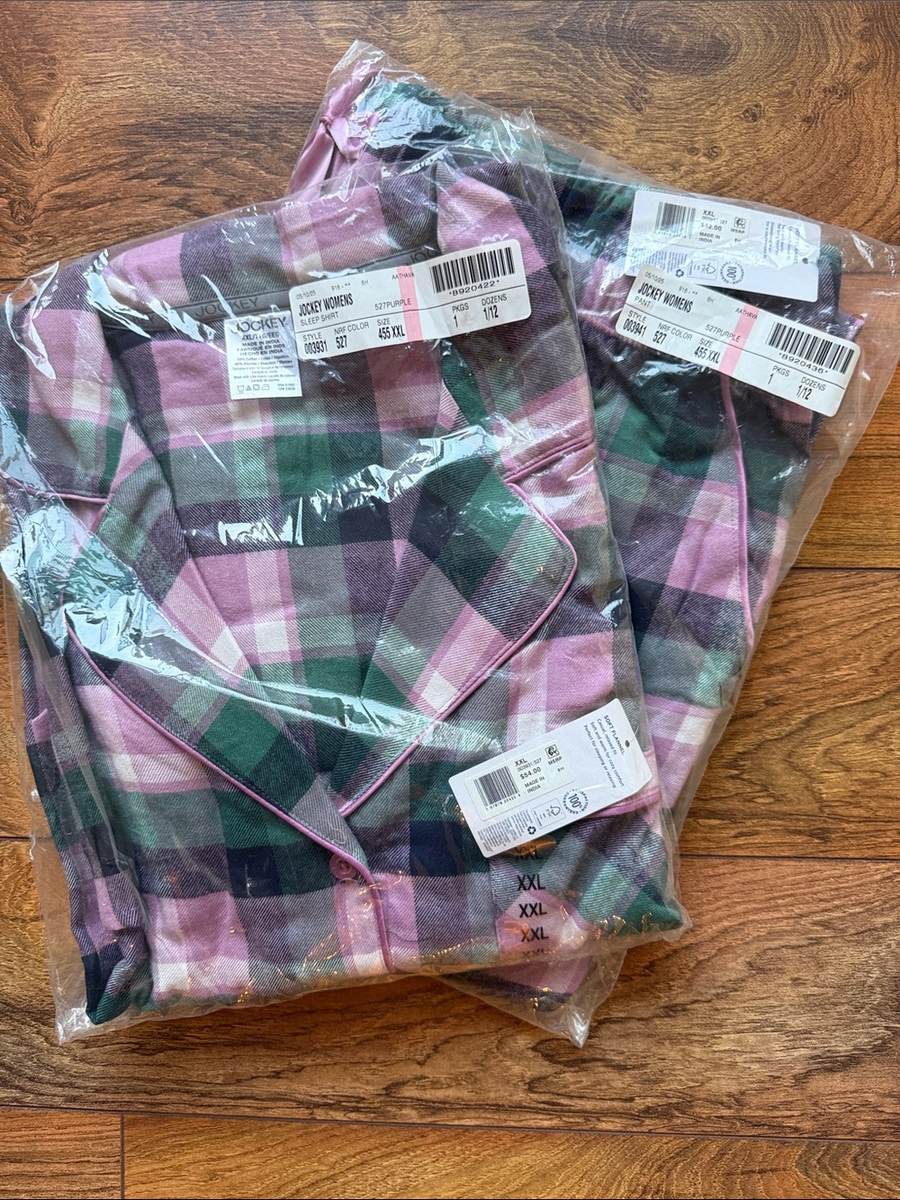 Jockey Pink & Green Plaid Women's Pajama Set